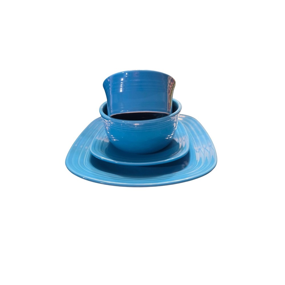Fiesta Peacock Blue 4-Piece Place Setting – Genuine Homer Laughlin – Retired